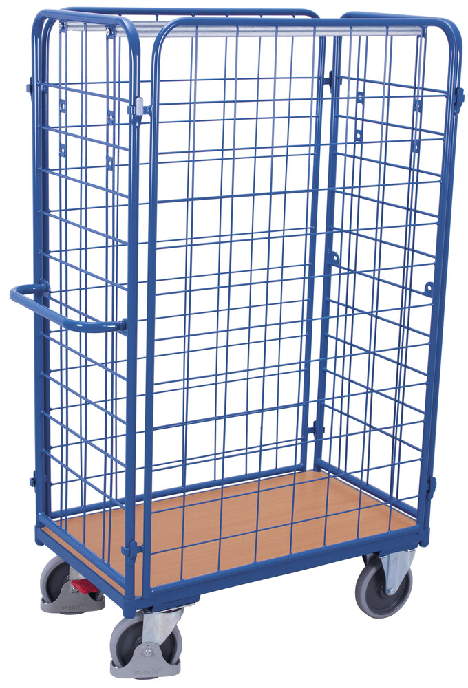 Chariot grillagé haut pour colis avec 4 parois Chariot grillagé haut pour colis avec 4 parois