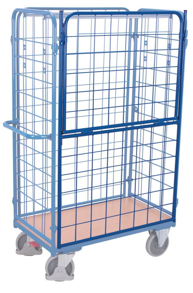 Côtés longs demi ouvert pour chariot grillagé pour colis et à étagères haut Côtés longs demi ouvert pour chariot grillagé pour colis et à étagères haut
