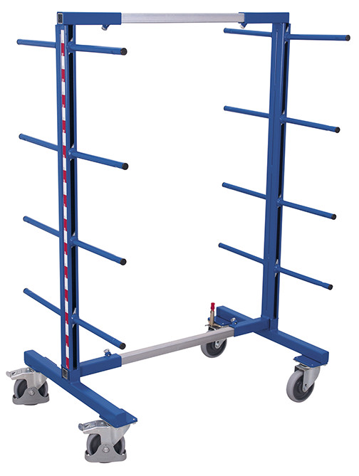 Rayonnage cantilever mobile double face