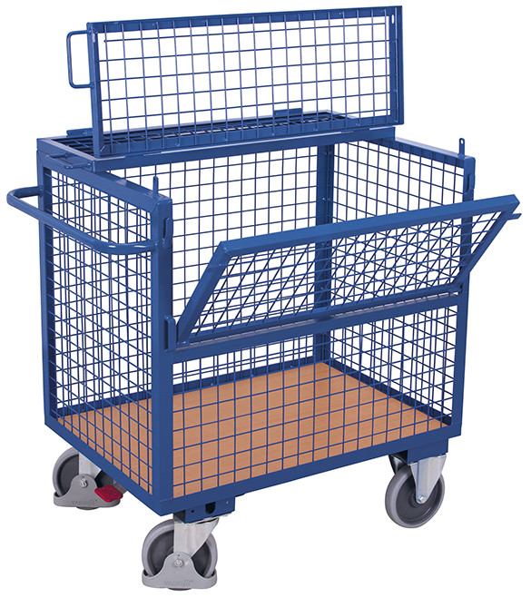 Chariot caisse grillagé, avec toit, soudé entièrment Chariot caisse grillagé, avec toit, soudé entièrment