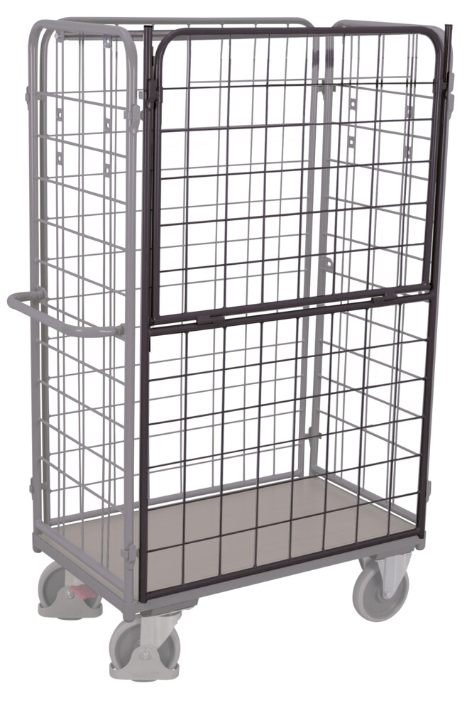 Côtés longs demi ouvert pour chariot grillagé pour colis et à étagères haut Côtés longs demi ouvert pour chariot grillagé pour colis et à étagères haut