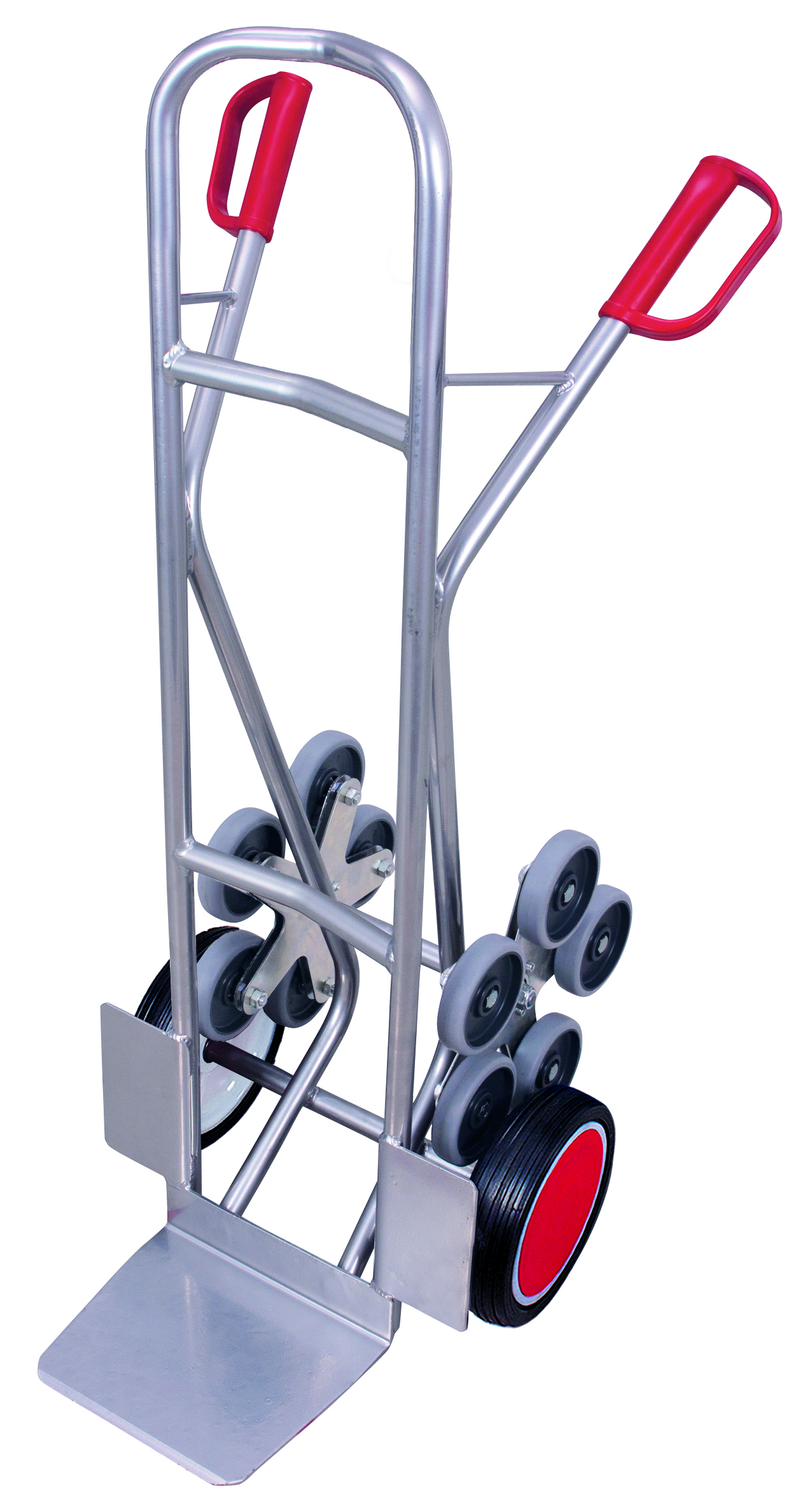 Aluminium stair-climber truck with 2 five-arm star wheels