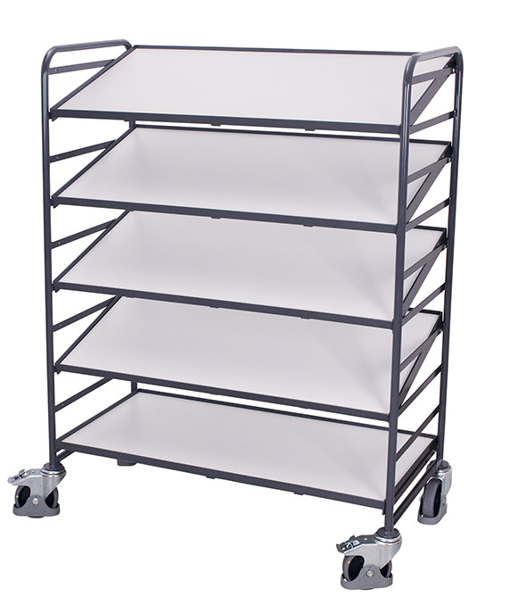 ESD euro container trolley with 5 ESD shelves