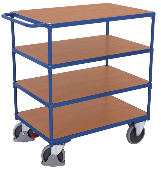 Heavy-duty table trolley with 4 load surfaces