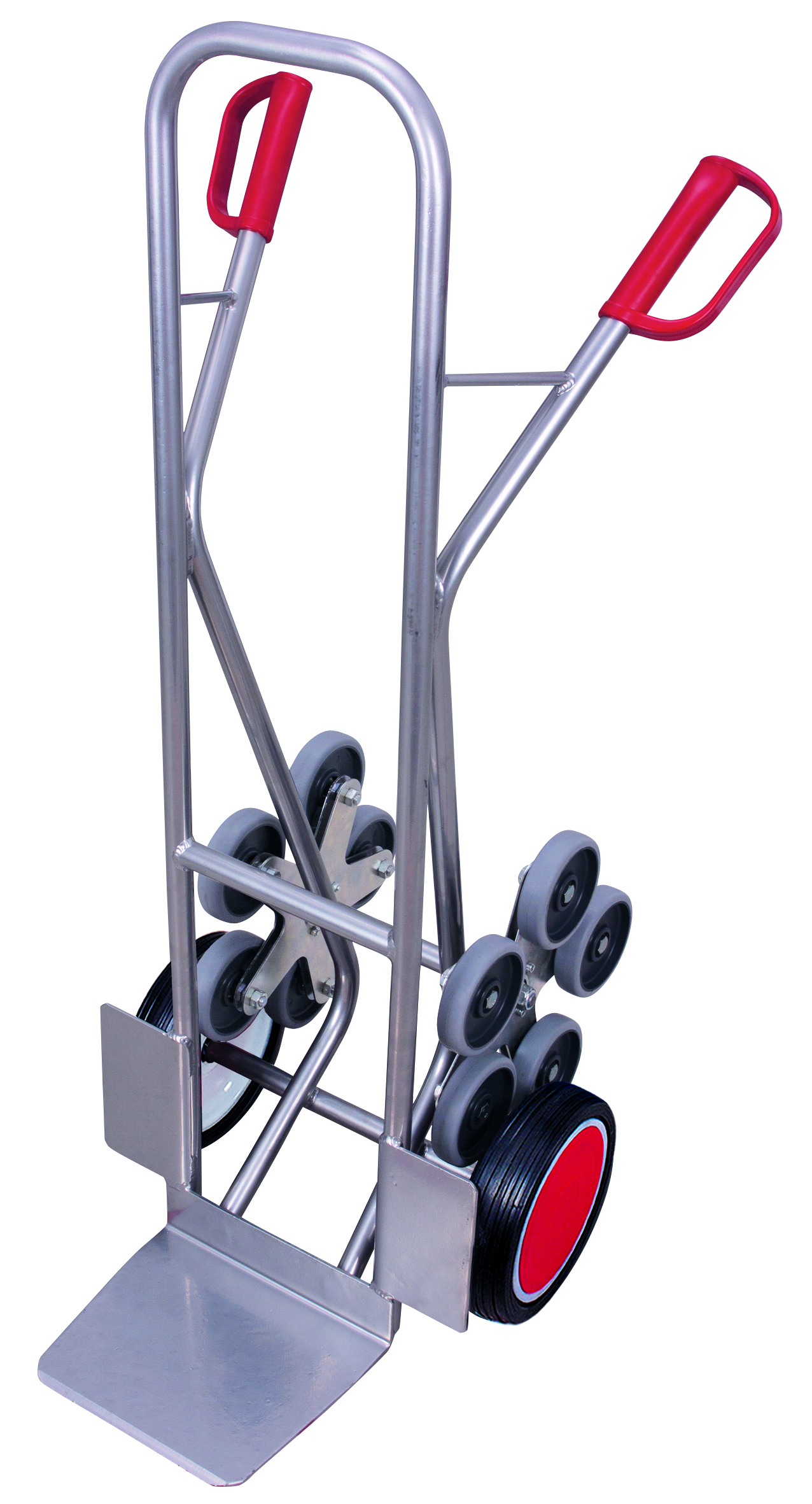 Aluminium stair-climber truck with 2 five-arm star wheels
