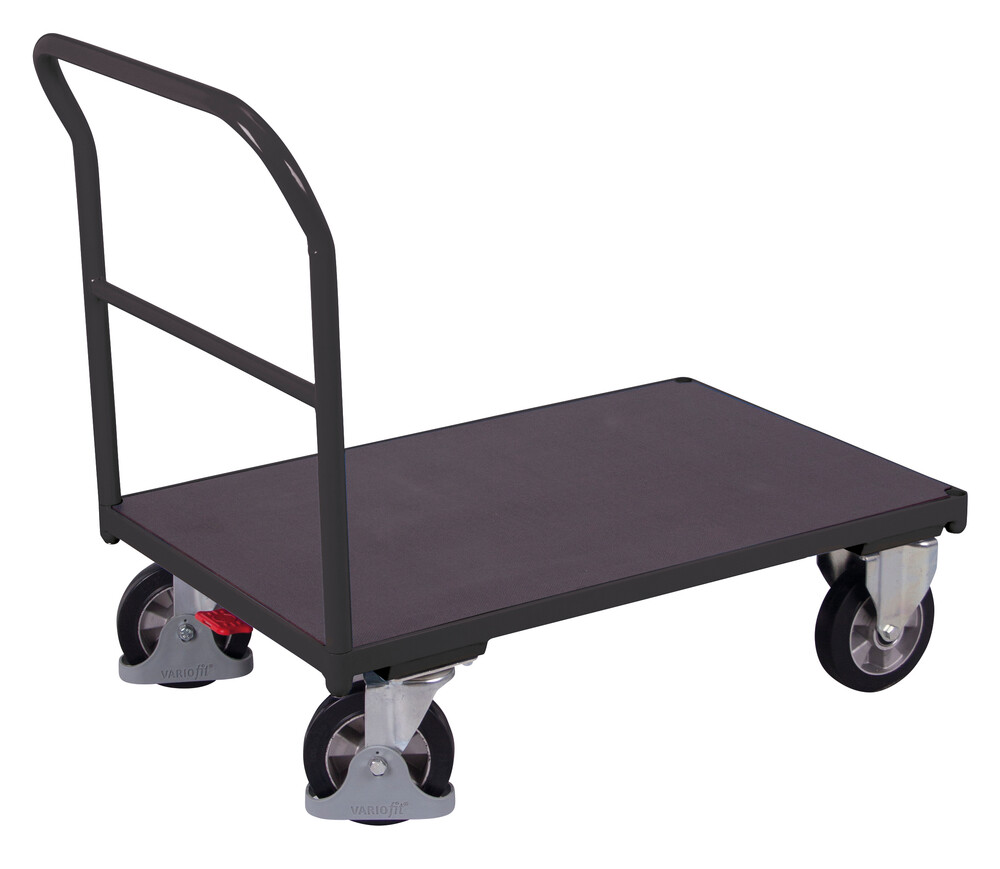 Push bar trolley with screen printing plate