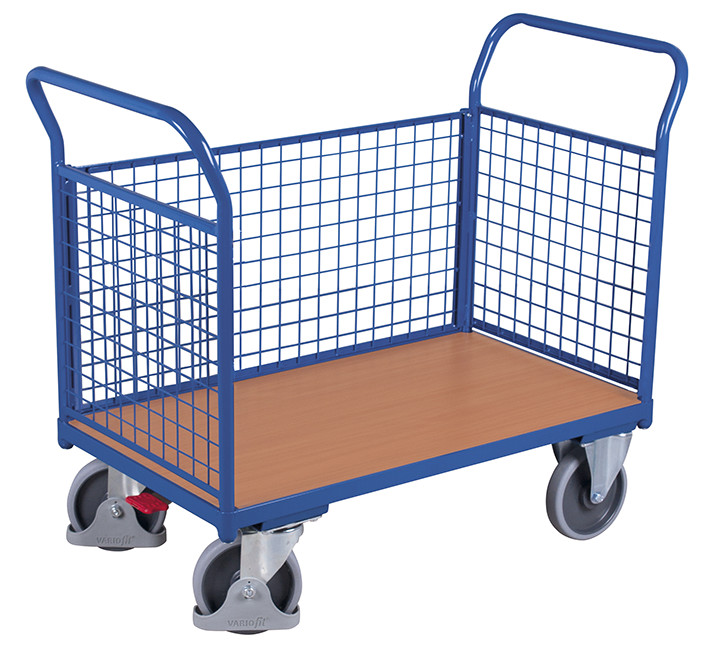 Three-sided trolley with mesh