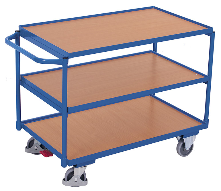 Table trolley with 3 load surfaces