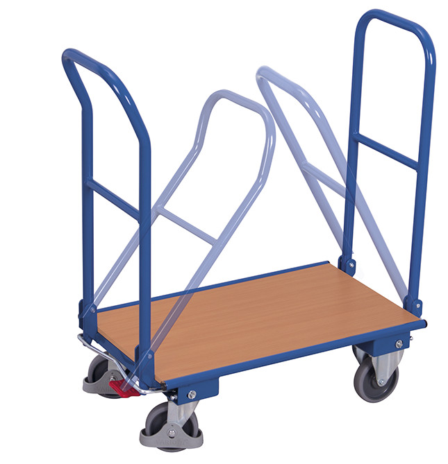 Folding trolley with 2 push bars