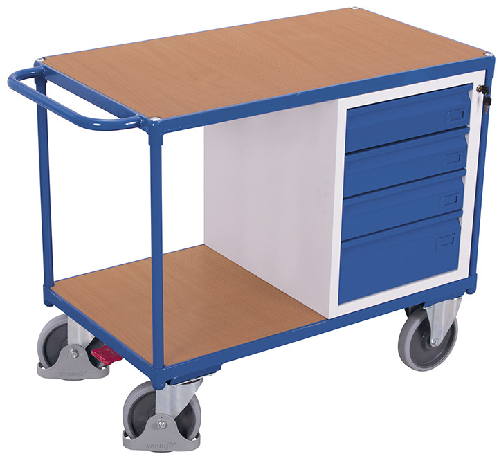 Workshop trolley with 2 load surfaces